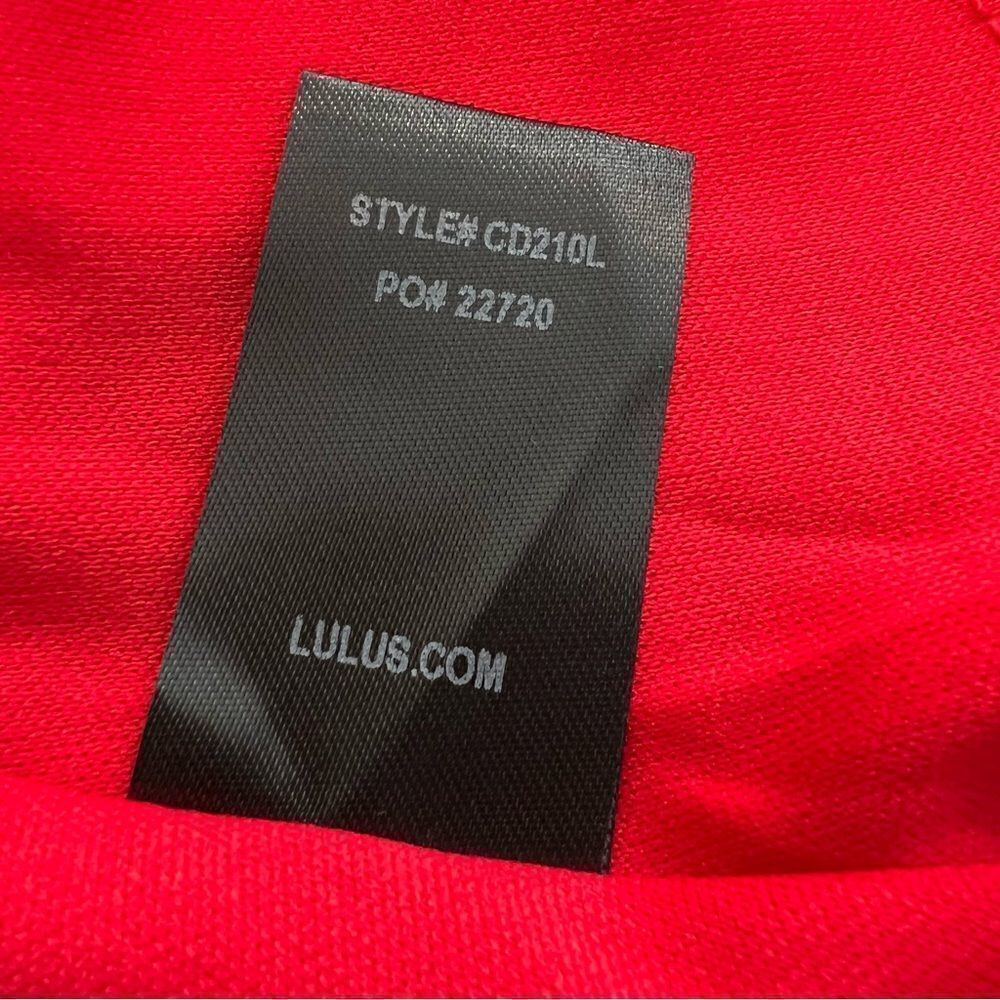 NWT Lulu’s Outstanding Red Ruched High-Low Midi Dress size S - Picture 12 of 12